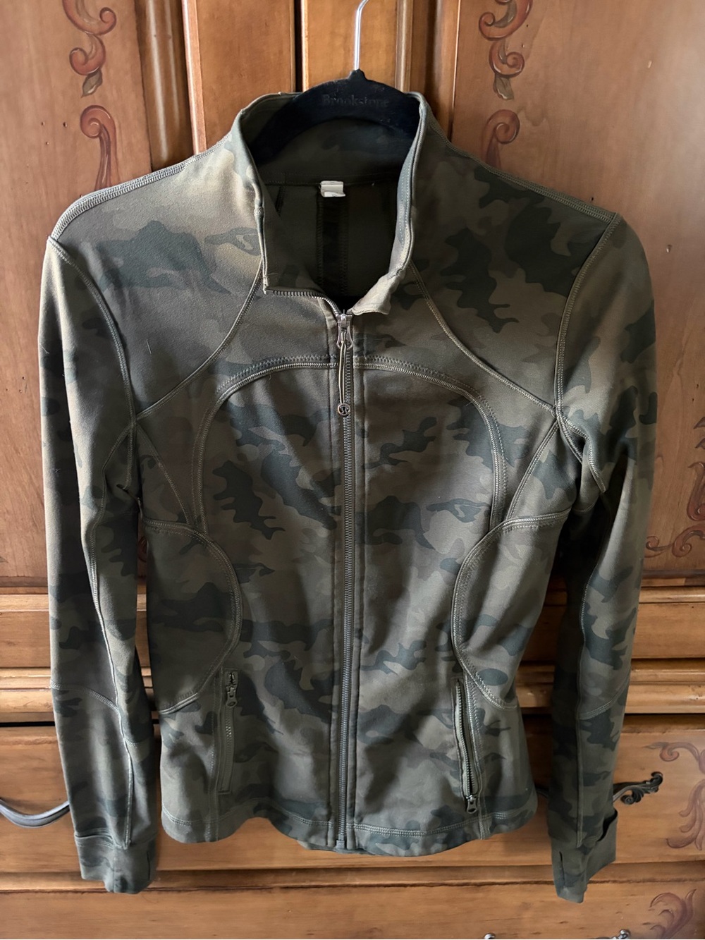 Lululemon Athletica Olive Camo Zip-Up Utility Jacket